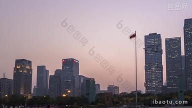 深圳市民广场日转夜大范围延时动态延时摄影